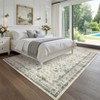 Washable Vintage  Medallion Rug Non Slip Low Pile Rug Soft RetroThrow Floor Cover Foldable Indoor Carpet for Living Room Bedroom Playroom Nursery - 4 of 4