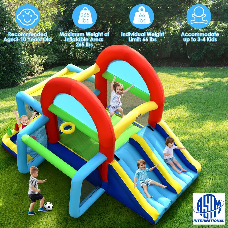 Costway Inflatable Bounce House Kids Bouncy Jumping Castle w/ Dual Slides & 480W Blower, 2 of 9