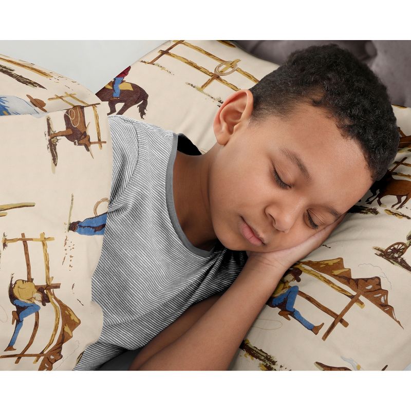 Sweet Jojo Designs Boy Full/Queen Comforter Bedding Set Wild West Cowboy Multicolor 3pc, 4 of 7