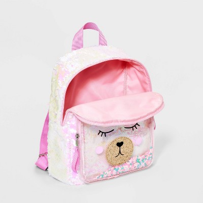 Girls' 10.5" Sequin Llama Backpack - Cat & Jack Pink: Elementary School, Acrylic Shell, Zip Closure, 3-9 Years - image 3