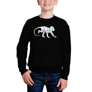 LA Pop Art Monkey Business - Boy's Word Art Crewneck Sweatshirt - 1 of 3
