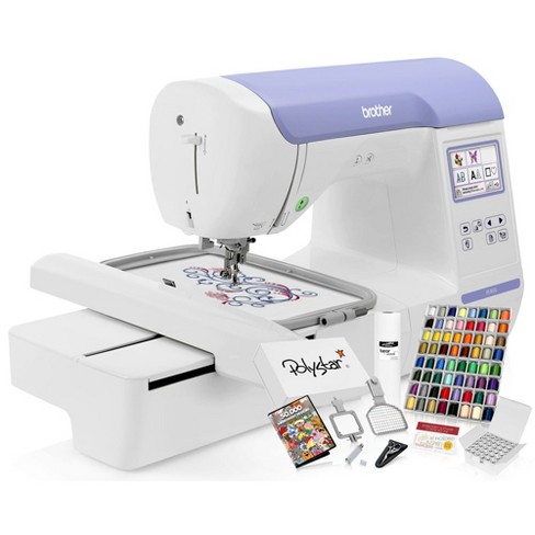 Brother PE800 Embroidery Machine + Grand Slam Package Includes 64  Embroidery Threads + Cap Hoop + 50,000 Designs