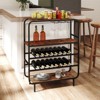 Tangkula 16 Bottle Wine Rack w/ Glass Holders Metal Frame Storage Shelf for Kitchen - 2 of 4
