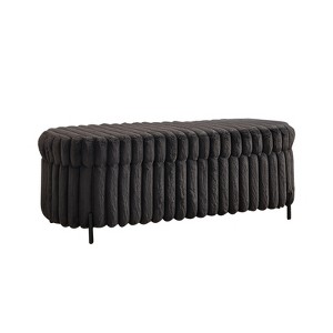 FONTOI 22.05" Upholstered Ottoman Foot Rest, Footstool for Living Room Bedroom Entryway, Charcoal, 20.87"*17.72"*49.21" - 1 of 4
