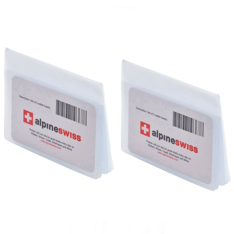 Alpine Swiss SET OF 2 Clear Plastic Wallet Inserts 12 Pages Picture Card Holder, 1 of 8