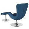 Merrick Lane Fabric Upholstered High Back Lounge Chair and Ottoman Set with Matching Metal Bases - 4 of 4