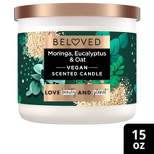 Beloved Love & Calm Moringa, Eucalyptus & Oat 3-Wick Vegan Candle - 15oz