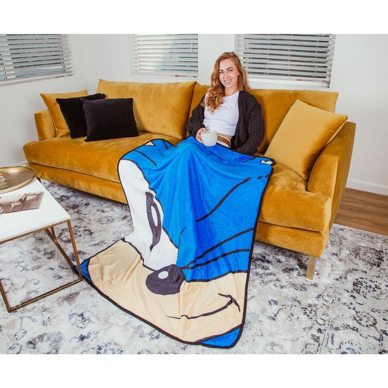 Just Funky Sonic the Hedgehog Face Fleece Throw Blanket | 45 x 60 Inches, 4 of 7