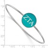 Black Bow Jewelry Sterling Silver Zeta Tau Alpha Greek Life Bangle Bracelet 7 Inch - 2 of 3