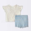 Baby Girls' Soliel Modal T-Shirt & Bike Shorts Set - Cloud Island™ Off-White - 2 of 4