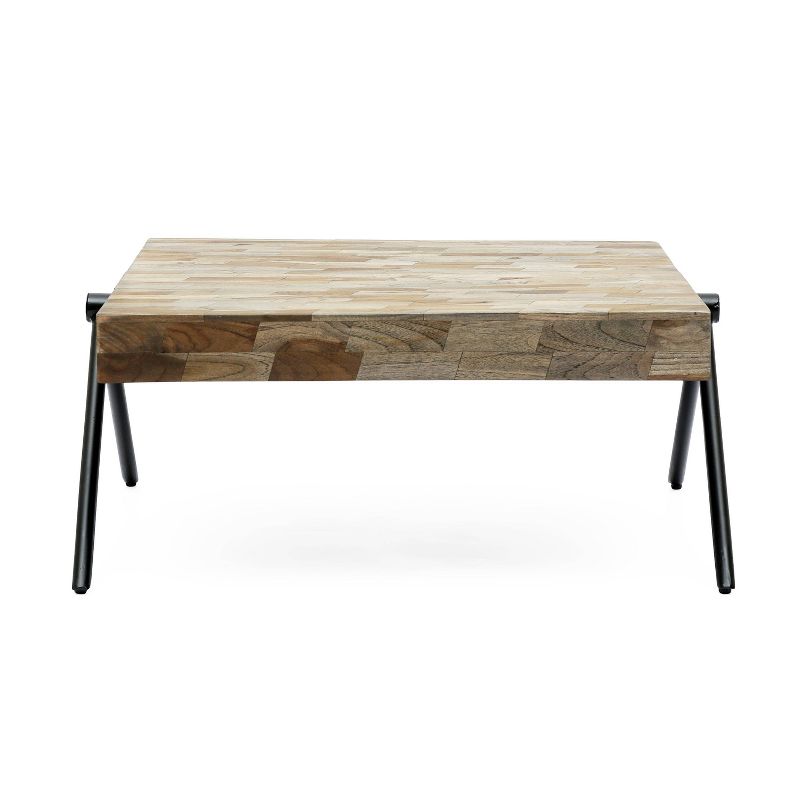 Gurley Handcrafted Modern Industrial Mango Wood Coffee Table Gray/Black - Christopher Knight Home, 1 of 9