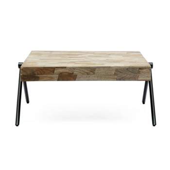 Gurley Handcrafted Modern Industrial Mango Wood Coffee Table Gray/Black - Christopher Knight Home