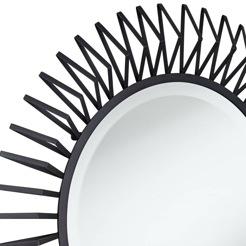 Uttermost Rays Matte Black 32 1/4" Round Sunburst Wall Mirror, 3 of 8