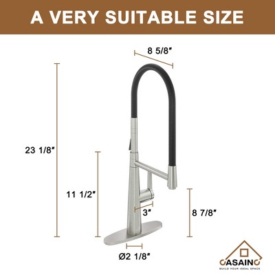 Brushed Nickel Single-Handle Kitchen Faucet with Dual-Function Spray Head