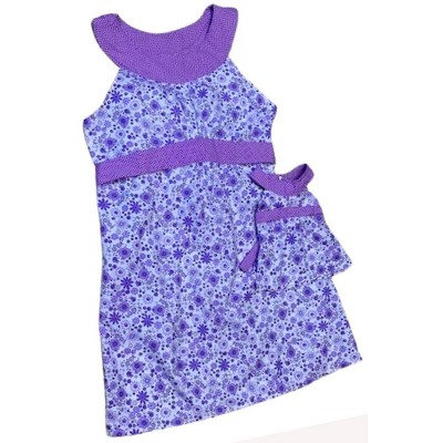 Doll Clothes Superstore Size 12 Matching Girl And Doll Purple Flower Sundresses