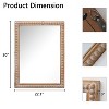 Angel Sar 22x30 Inch Wood Framed Mirror, Farmhouse Wall Mounted Rectangle Bathroom Mirror with Wood Beading, Horizontal or Vertical Installation - 4 of 4