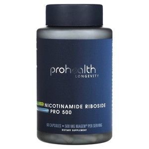 ProHealth Longevity Nicotinamide Riboside Pro 500, 500 mg, 60 Capsules (250 mg per Capsule) - 1 of 2