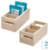 iDesign Paulownia Wood Divided Pantry Bin - Set of 2 - Natural - 2 of 4