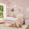 Kids Canopy Bed Frame with Headboard & Footboard, Upholstered Twin Bed Frames with Arched Mosquito Net Poles,Sturdy Metal Slats,No Box Spring Needed - 4 of 4