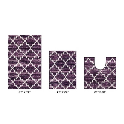 Savio Collection 100% Micro Polyester 3 Piece Bath Rug Set - Better Trends