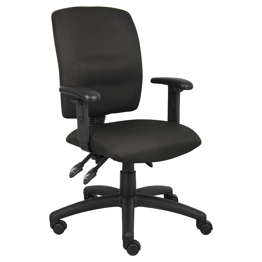 Photos - Computer Chair BOSS Multi-Function Fabric Task Chair with Adjustable Arms Black -  Office 