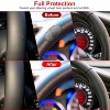 iMountek"Universal 14.5-15in Fiber Leather Steering Wheel Cover, Breathable, Anti-Slip, Odor-Free Protector"Black &Red - 3 of 4
