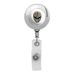 Power Rangers White Ranger Helmet Metal Chrome Badge ID Card Holder Clip - 1 of 3