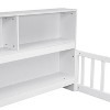 CAVINAS Floor Bed Twin Size Modern Pine Bed Frame with Bedside Bookcase, Guardrails and Opening for Bedroom - 3 of 4