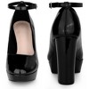 BLISSFUL STEP Women's Ankle Strap Chunky Heel Platform Pumps - 2 of 4