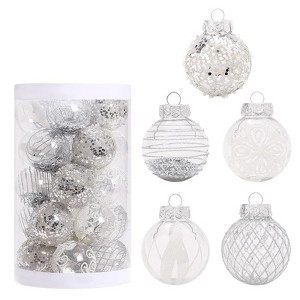 Christmas Ball Ornaments 25-Pack, Shatterproof Sphere Set for Holiday Tree Decor and Table Centerpieces - 1 of 4