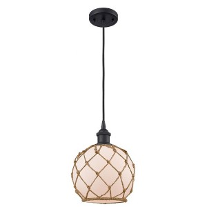 Farmhouse Rope - 1 Light Cord Hung Mini Pendant In Industrial Style-10 Inches Tall and 8 Inches Wide - 1 of 1