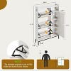 Rattan Shoe Cabinet with 3 Flip Drawers & Adjustable Side Shelves – Free-Standing Wooden Shoe Organizer for Entryway, Hallway, Living Room - 2 of 4