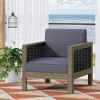 XIYUYEU Outdoor Club Chair, Patio Accent Armchair with Wicker Accents & Acacia Wood Frame, for Garden, Patio, Balcony - 3 of 4