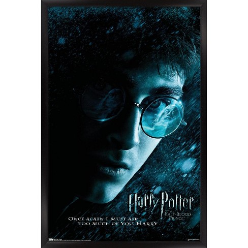 Trends International The Wizarding World: Harry Potter - Stamps Collage Framed Wall Poster Prints Mahogany Framed Version 14.725 x 22.375