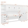 Twin Size Murphy Bed Space-saving Wall Bed with Desk, Drawers, Wardrobe & Cabinet - ModernLuxe - 4 of 4
