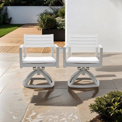 NicBex Set of 2 Outdoor Dining Chair,Modern Patio Dining Chairs with Sunbrella Fabric Cushions,Aluminum Chairs Suitable for Patio,Gray/Black
