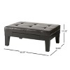 40.5"W Ottoman with Drawer, Bench, Footrest, Dark Coffee-Merax - 3 of 4