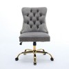 Homy Casa Tufted Velvet Office Chair with Adjustable Height and 360° Swivel Gold Base - 3 of 4