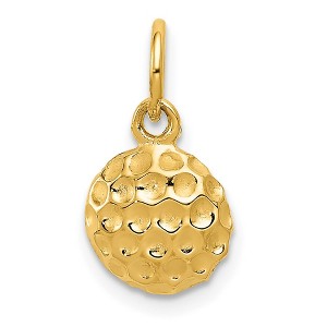 Black Bow Jewelry 14k Yellow Gold Polished Golf Ball Pendant, 9mm - 1 of 4