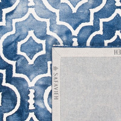 Hand-Tufted Navy and Ivory Wool Rectangular Area Rug, 4' x 6'