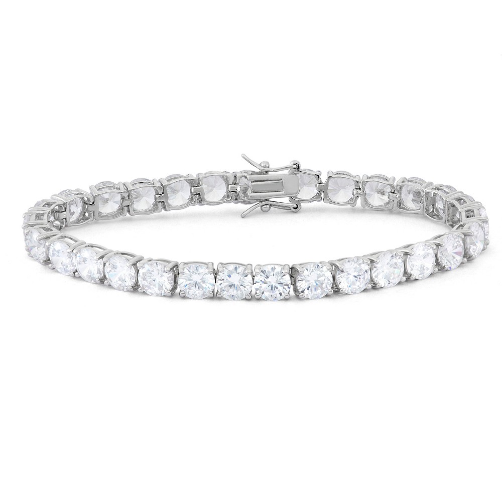 Photos - Bracelet 6mm Round Cubic Zirconia  in Sterling Silver night