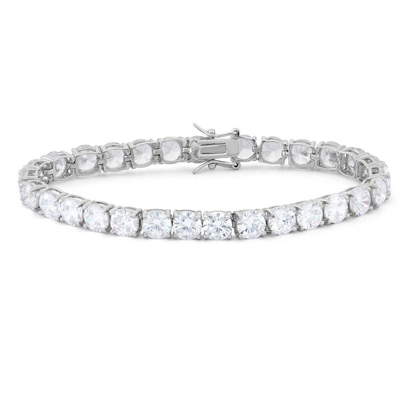 6mm Round Cubic Zirconia Bracelet in Sterling Silver, 1 of 4