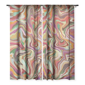 Alisa Galitsyna Colorful Liquid Swirl Set of 2 Panel Sheer Window Curtain - Deny Designs - 1 of 4