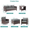 Sonkuki 8-Piece Patio Conversation Set with Swivel Rocking Chair and Side Table, Navy Blue Cushion - 3 of 4