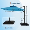 10' x 10' Heavy Duty Square Solar Cantilever Umbrella, 2-Tier Aluminum  Outdoor Patio Umbrella with Weighted Base 360-Degree Rotation for Backyard - 2 of 4