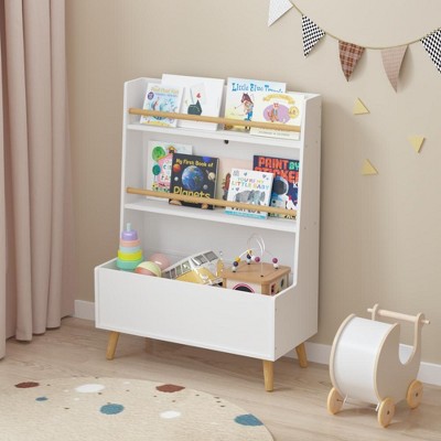 Lycvki Kids Bookshelf and Toy Storage Cabinet Organizer, White