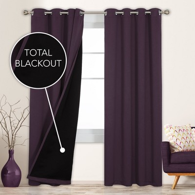 Deconovo Satin 100% Light sheiled Curtains 2Panels For LivingRoom or Bedroom