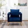 Roundhill Furniture Lenola Contemporary Upholstered Accent Arm Chair, Blue - 3 of 4