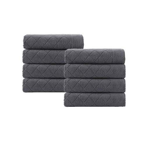 Lavish Home 100% Cotton Plush 8-Piece Bath Towel Set - Blue