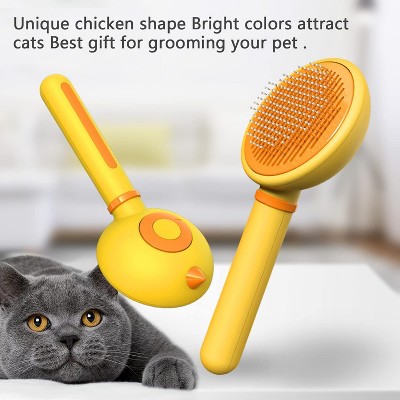 BABYYER Cat Hair Brush with Release Button, Cat Grooming Brush for Long or Short Hair Dogs, Cat Combs for Pet Massage Self-Cleaning Cat Hair Brush